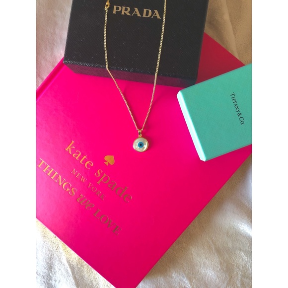 Evil Eye Carved Shell Boho Necklace 14K Gold - Picture 3 of 8